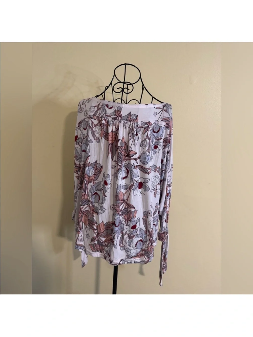 Free People Floral Scoop Neck Womens Top - Blush/Pink-Like New large